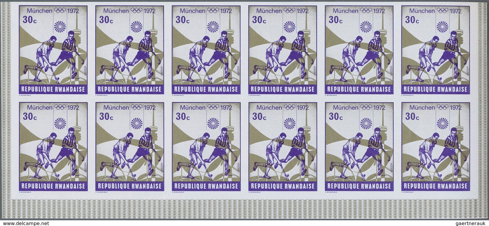 Ruanda: 1967/1975. Lot Of 13,519 IMPERFORATE Stamps, Souvenir And Miniature Sheets Showing Various I - Sonstige & Ohne Zuordnung