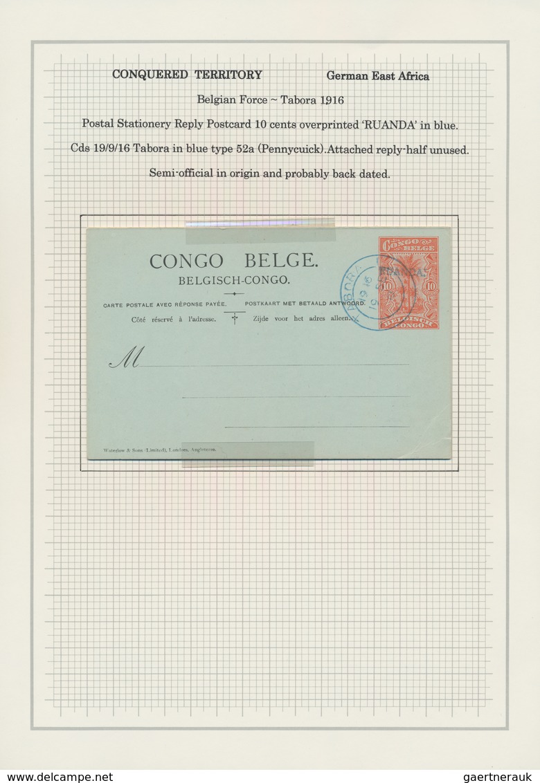 Ruanda-Urundi - Belgische Besetzung Deutsch-Ostafrika: 1916/1924, Interesting And Valuable Collectio - Colecciones