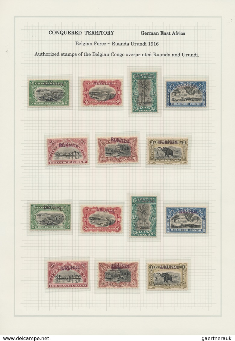 Ruanda-Urundi - Belgische Besetzung Deutsch-Ostafrika: 1916/1924, Interesting And Valuable Collectio - Colecciones