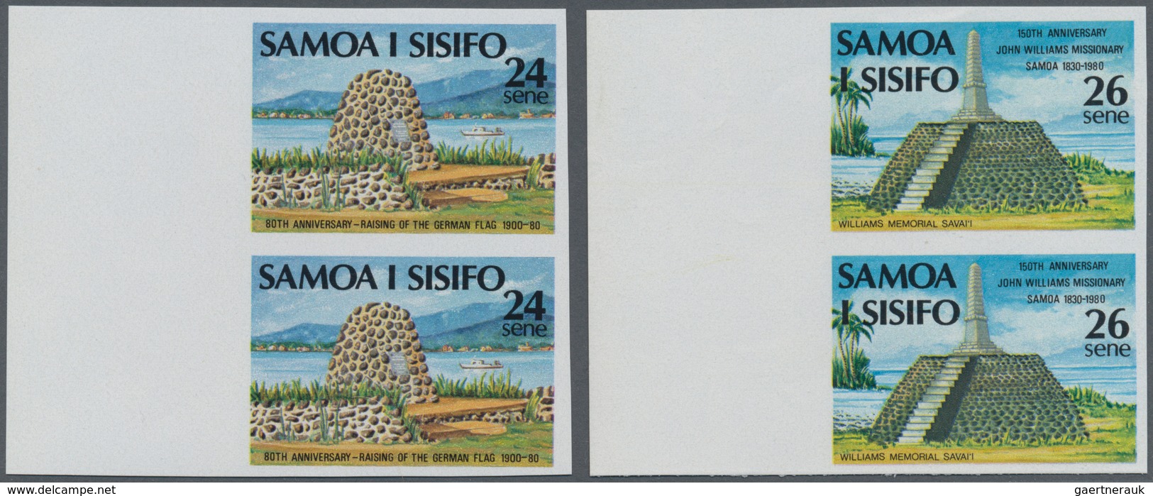 Samoa: 1980, Monuments 24s. For 80 Years Of German Colony And 26s. For 150 Years Of John Williams Ar - Samoa