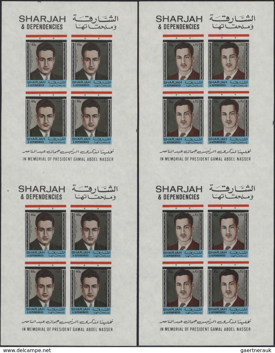 Schardscha / Sharjah: 1969/1972, specialised assortment incl. proofs, imperfs., varieties, covers, t