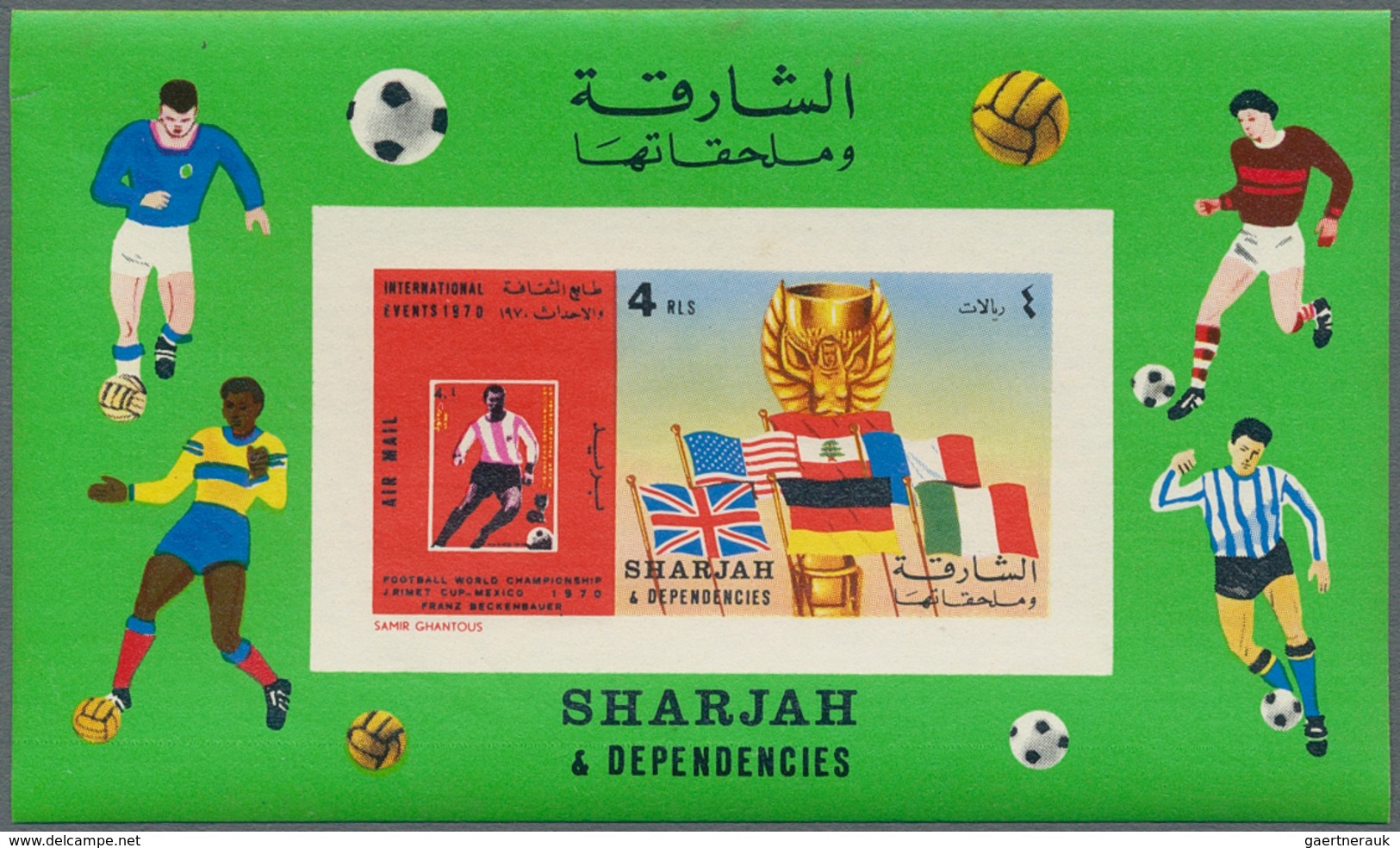 Schardscha / Sharjah: 1970/1972, Holding Of 2000/3000 MNH Souvenir Sheets, Thematics "Space", "Footb - Schardscha