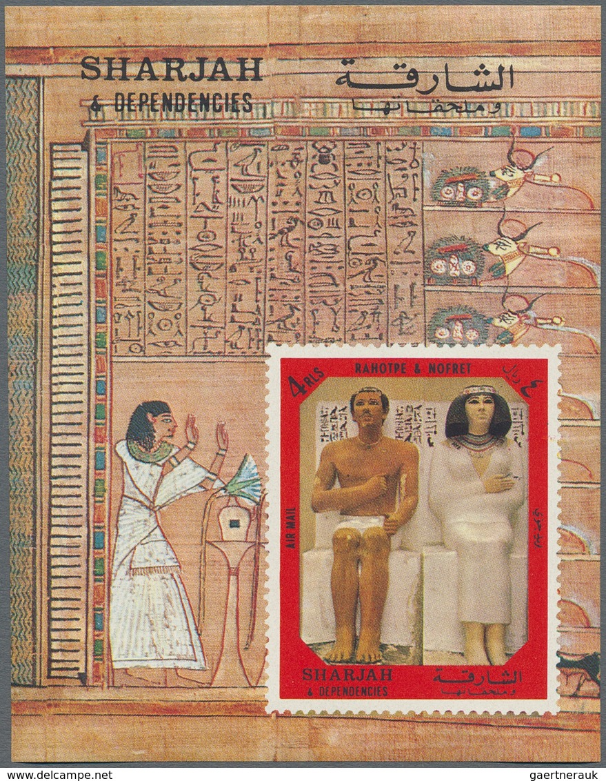 Schardscha / Sharjah: 1972, Ancient Egypt, 4r. Souvenir Sheet, Holding Of Apprx. 5000 MNH Souvenir S - Sharjah
