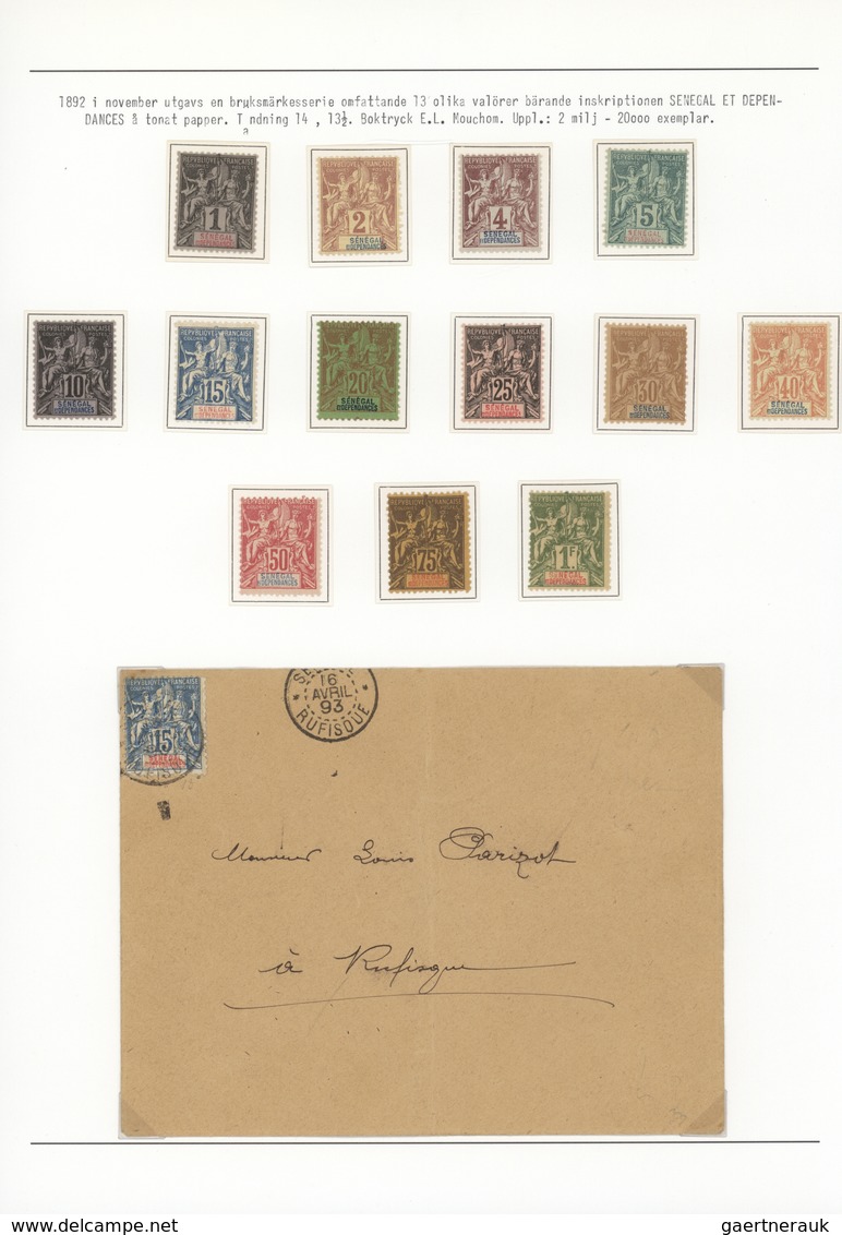 Senegal: 1870/1946, Comprehensive Collection On Written Up Album Pages From A 1870 Cover Bearing 10c - Sonstige & Ohne Zuordnung