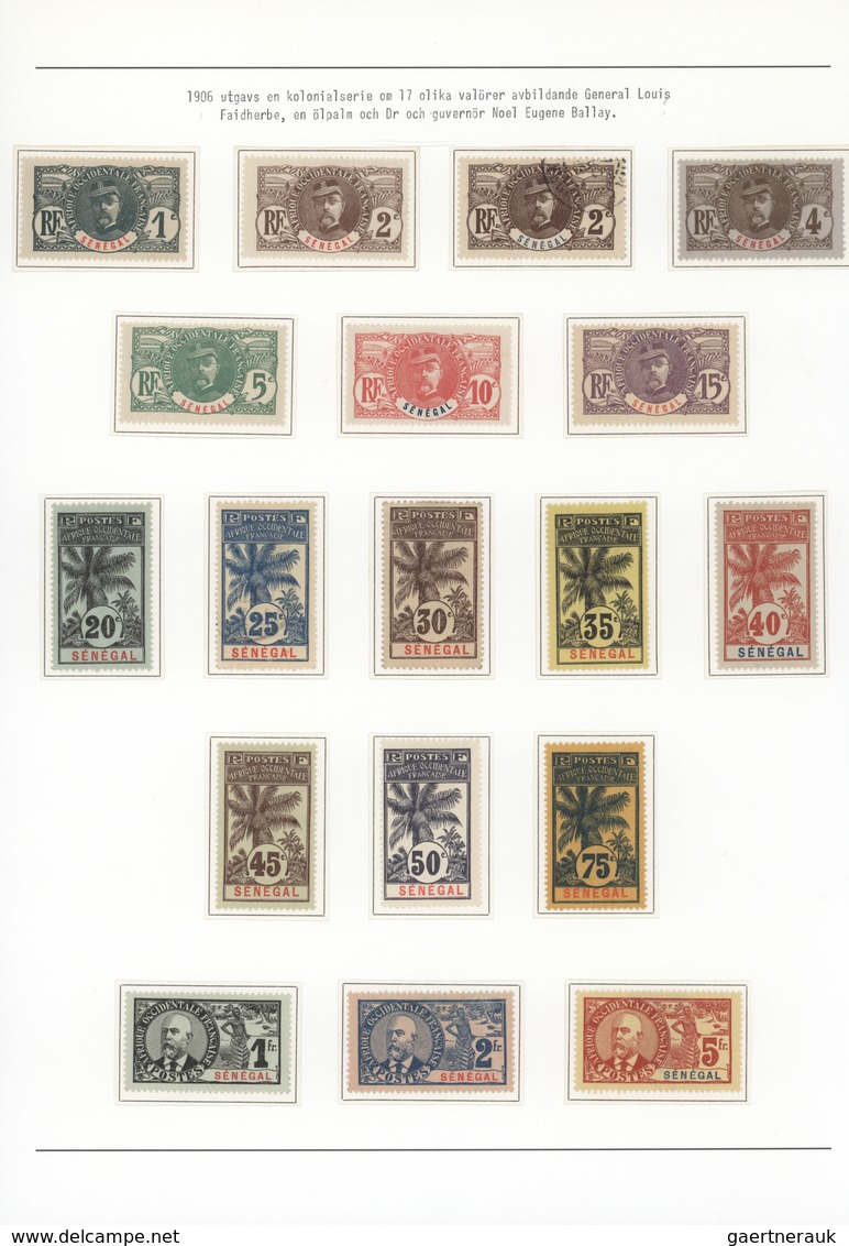 Senegal: 1870/1946, comprehensive collection on written up album pages from a 1870 cover bearing 10c