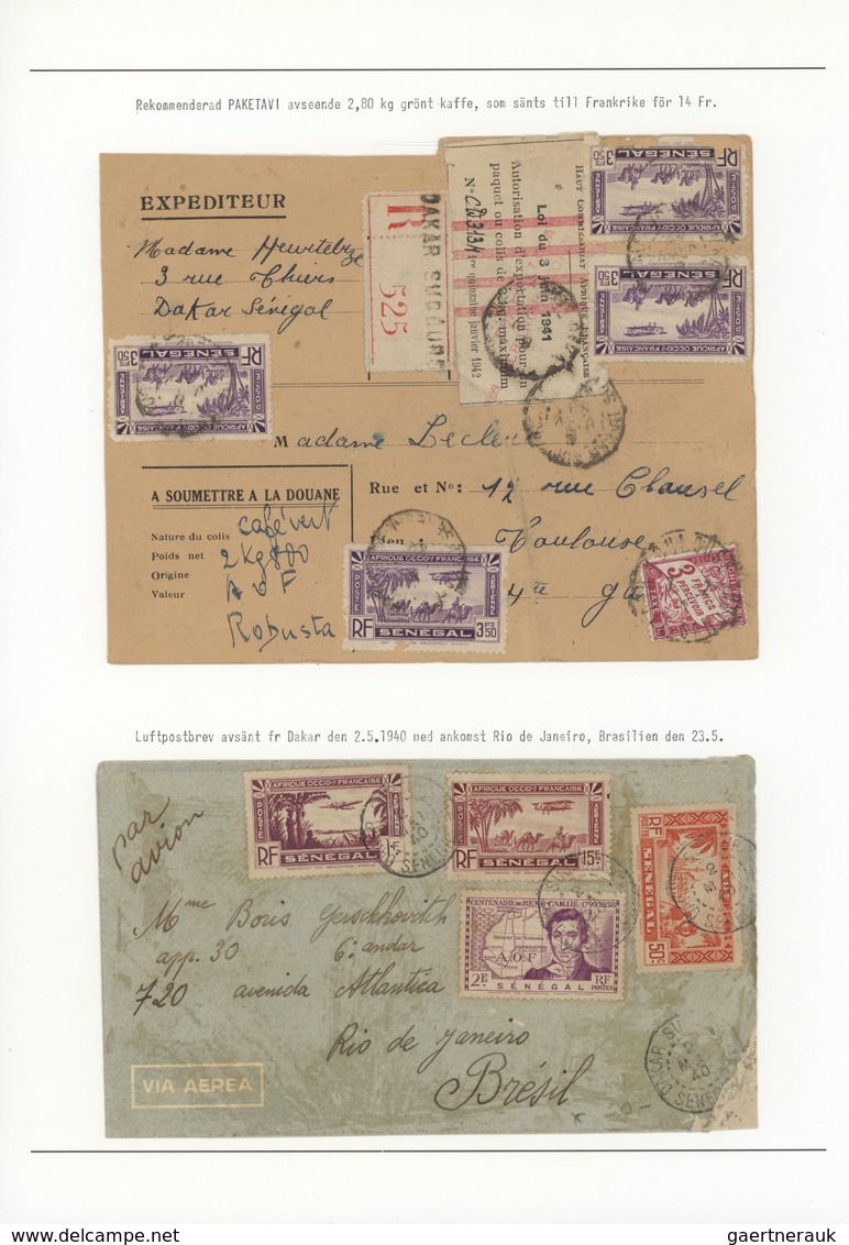 Senegal: 1870/1946, comprehensive collection on written up album pages from a 1870 cover bearing 10c