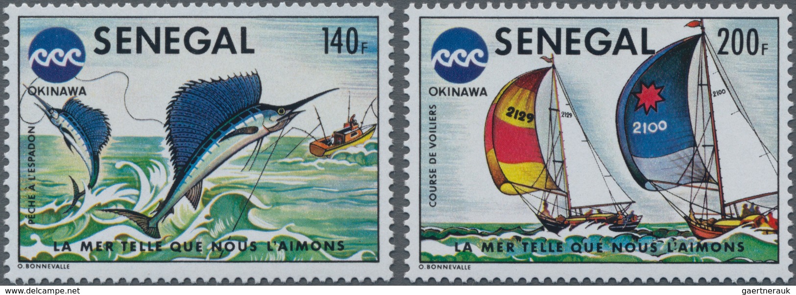 Senegal: 1976, EXPO ‘75 In Okinawa Complete Set Of Two With Fishes (Istiophorus Albicans) And Sailin - Other & Unclassified
