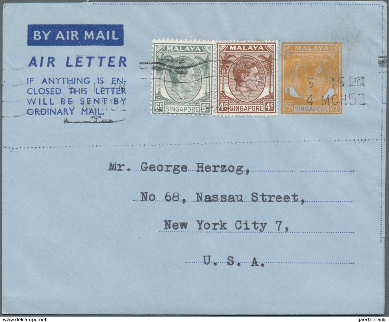Singapur: 1949/2002 Ca. 390 Covers, Postcards And Postal Stationeries, Incl. Registered Postal Stati - Singapore (...-1959)