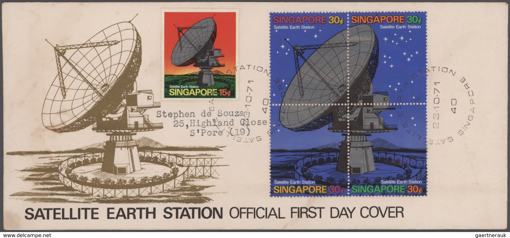 Singapur: 1970's-modern: Several Hundred Covers, Picture Postcards, Presentation Folders, FDCs And O - Singapur (...-1959)