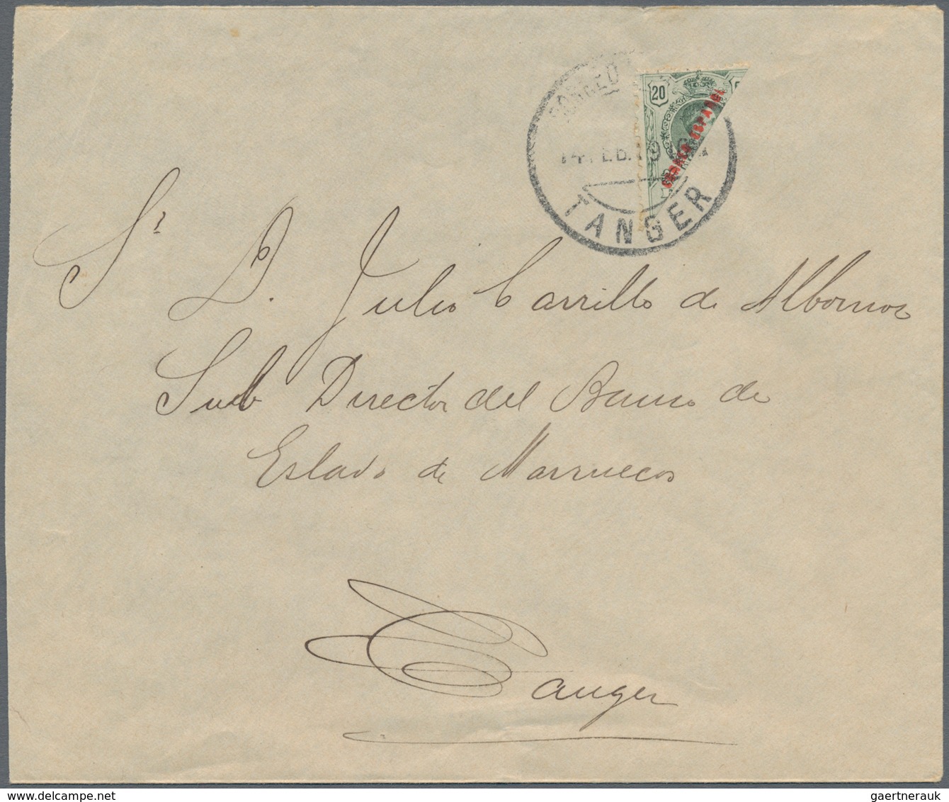 Spanisch-Marokko: 1920, 6 Envelopes Cancelled TETUAN, All Franked With Bisected Stamps Addressed To - Spanisch-Marokko