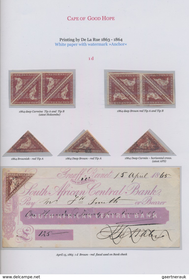 Kap der Guten Hoffnung: 1853-1864: Exhibition collection of more than 160 stamps, including 67 Trian