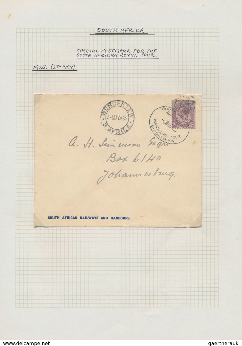 Südafrika: 1900/1950 (ca.), Collection Of Apprx. 150 Entires In Two Volumes On Written Up Pages, Off - Briefe U. Dokumente