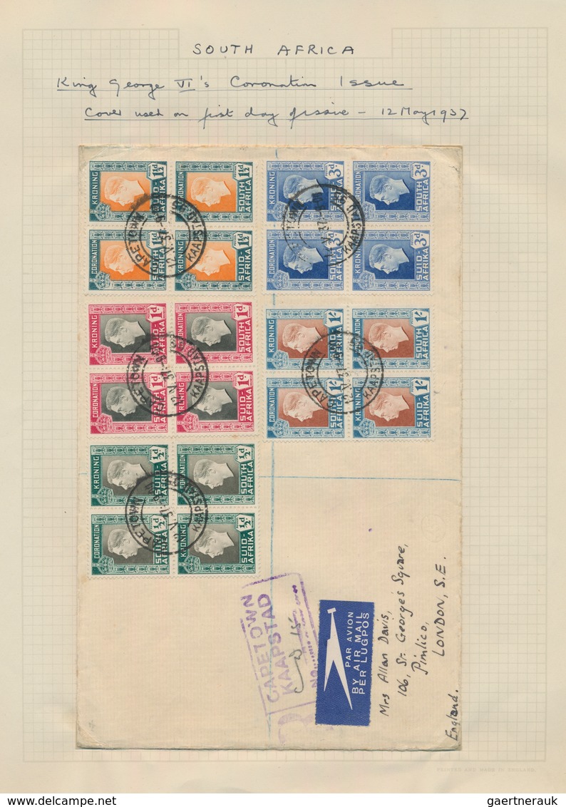 Südafrika: 1900/1950 (ca.), Collection Of Apprx. 150 Entires In Two Volumes On Written Up Pages, Off - Briefe U. Dokumente
