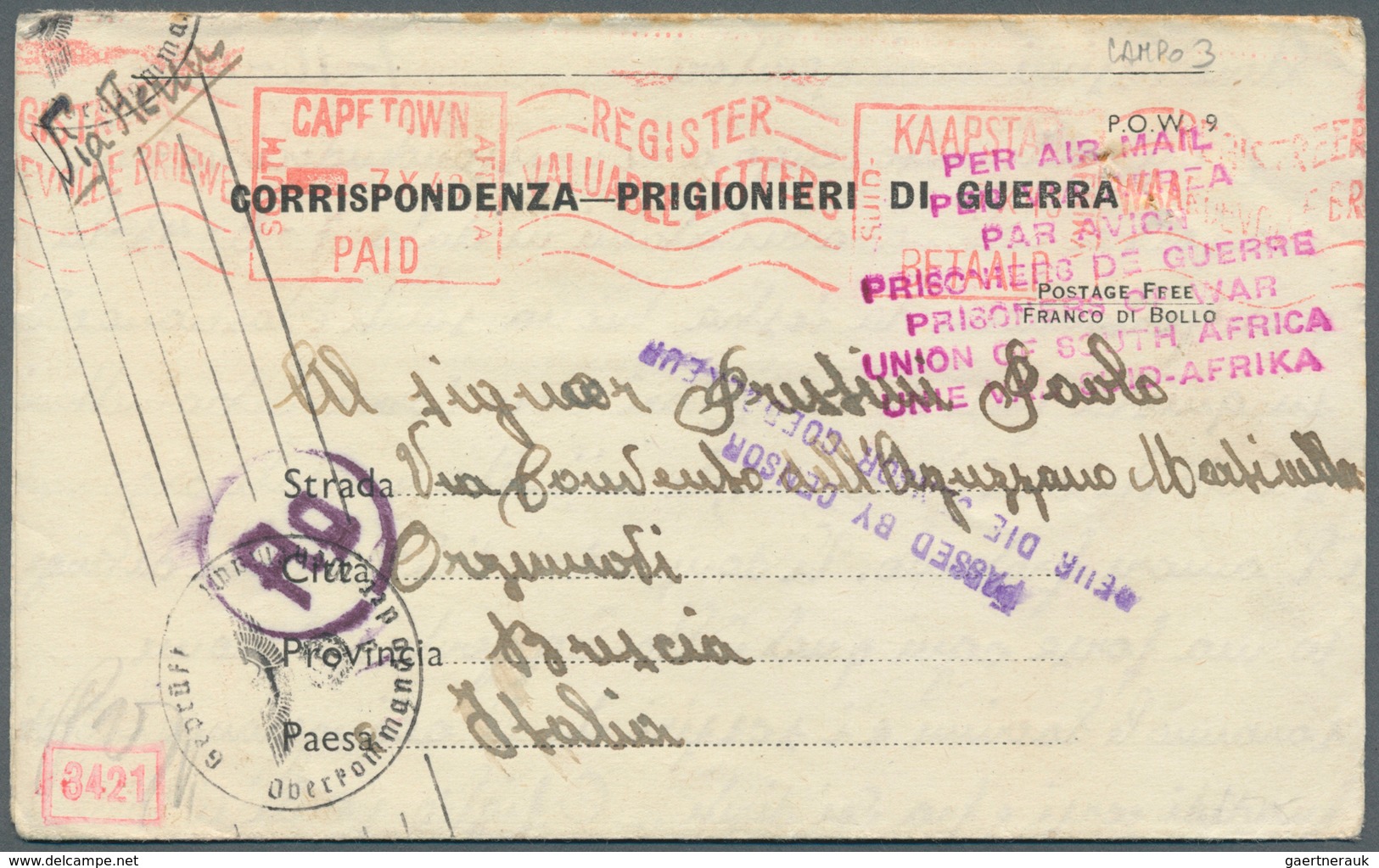 Südafrika: 1941-45 Aerogrammes: Group Of 16 WWII Air Letters, 15 Used And Censored, One Unused, With - Cartas