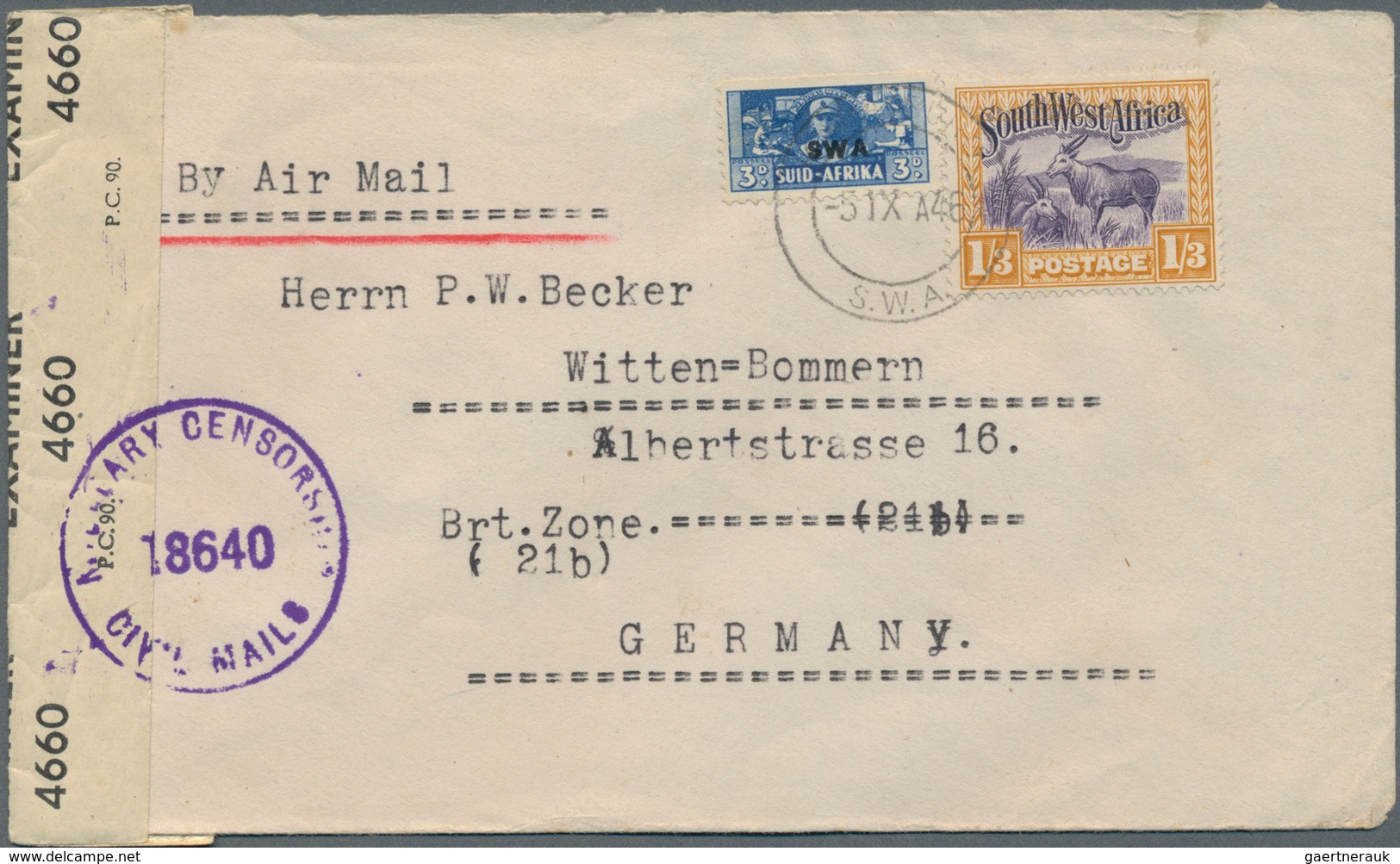 Südwestafrika: 1923/1950 (ca.), Accumulation With About 60 Covers Incl. Registered And Airmails, A F - Zuidwest-Afrika (1923-1990)