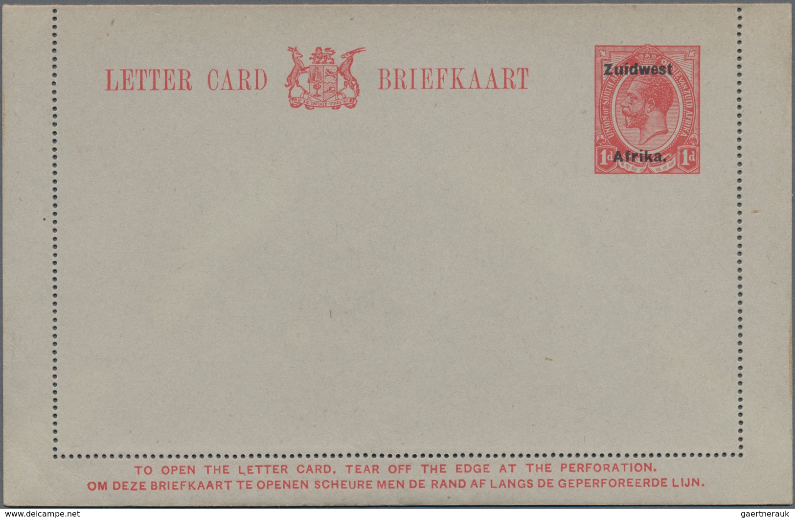 Südwestafrika: 1923/28 Five Unused Card Letters With Different Overprints Of The Country Name, Rare - South West Africa (1923-1990)