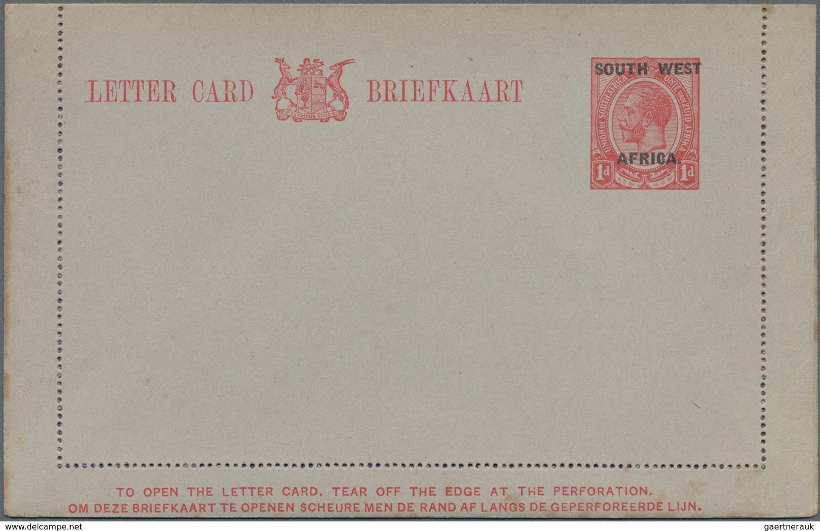 Südwestafrika: 1923/28 Five Unused Card Letters With Different Overprints Of The Country Name, Rare - África Del Sudoeste (1923-1990)