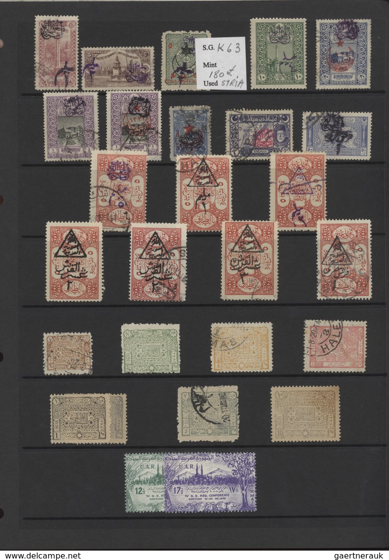 Syrien: 1919-1980, Album containing imperf pairs and proofs, early issues with handstamped overprint