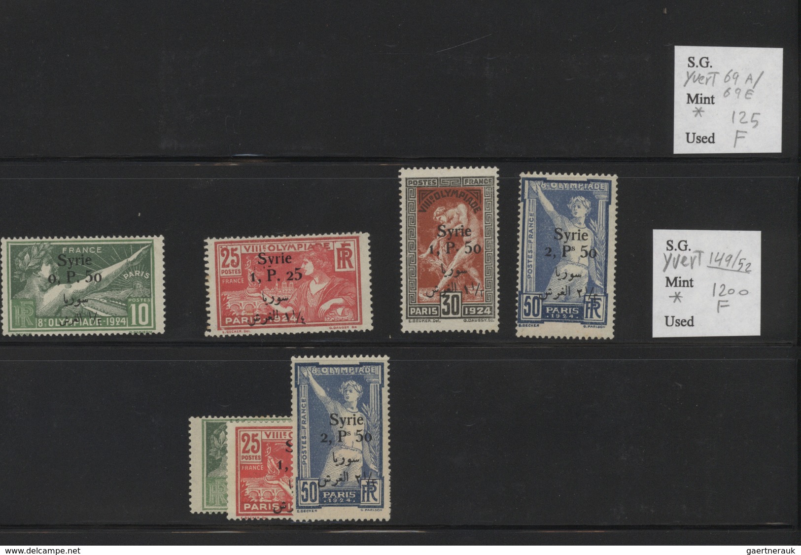 Syrien: 1919-1980, Album containing imperf pairs and proofs, early issues with handstamped overprint