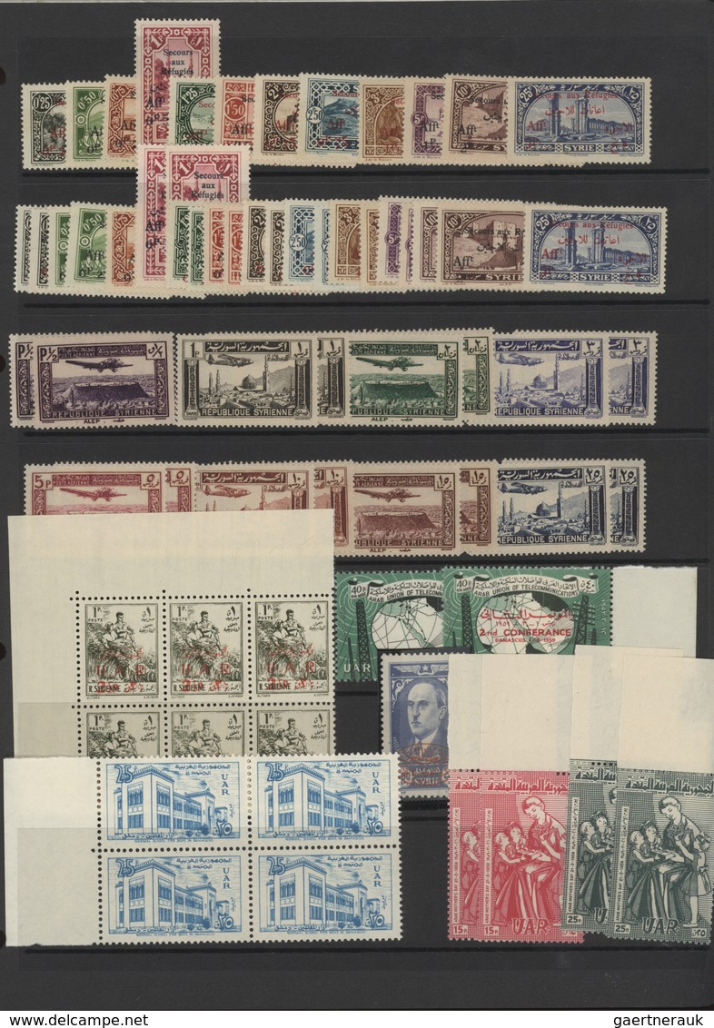 Syrien: 1919-1980, Album containing imperf pairs and proofs, early issues with handstamped overprint