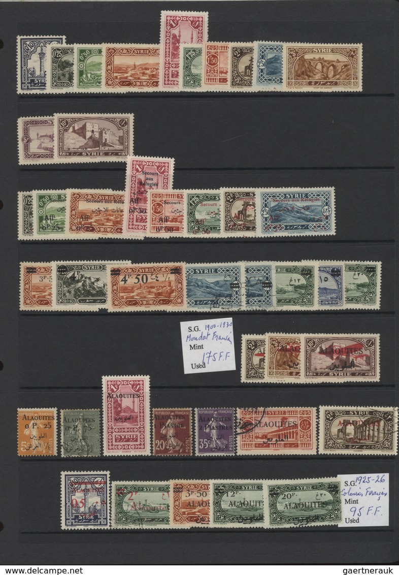 Syrien: 1919-1980, Album containing imperf pairs and proofs, early issues with handstamped overprint