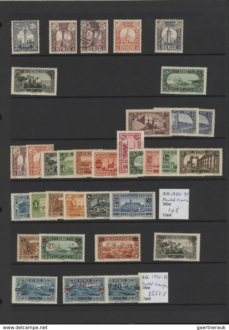 Syrien: 1919-1980, Album containing imperf pairs and proofs, early issues with handstamped overprint