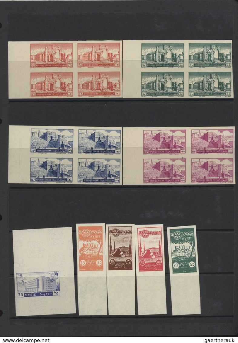 Syrien: 1919-1980, Album containing imperf pairs and proofs, early issues with handstamped overprint