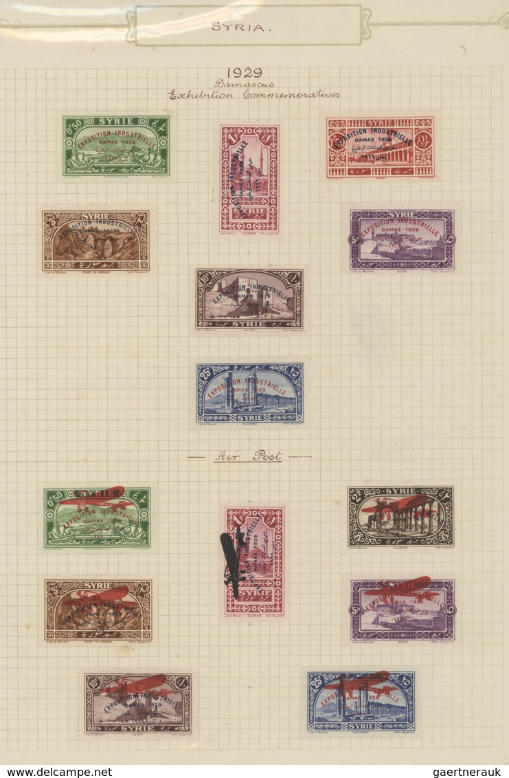 Syrien: 1920-50, Collection on old album leaves starting early french overprinted issues, few sheets
