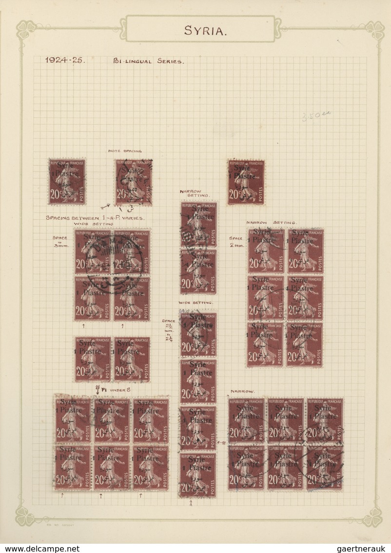 Syrien: 1920-50, Collection on old album leaves starting early french overprinted issues, few sheets