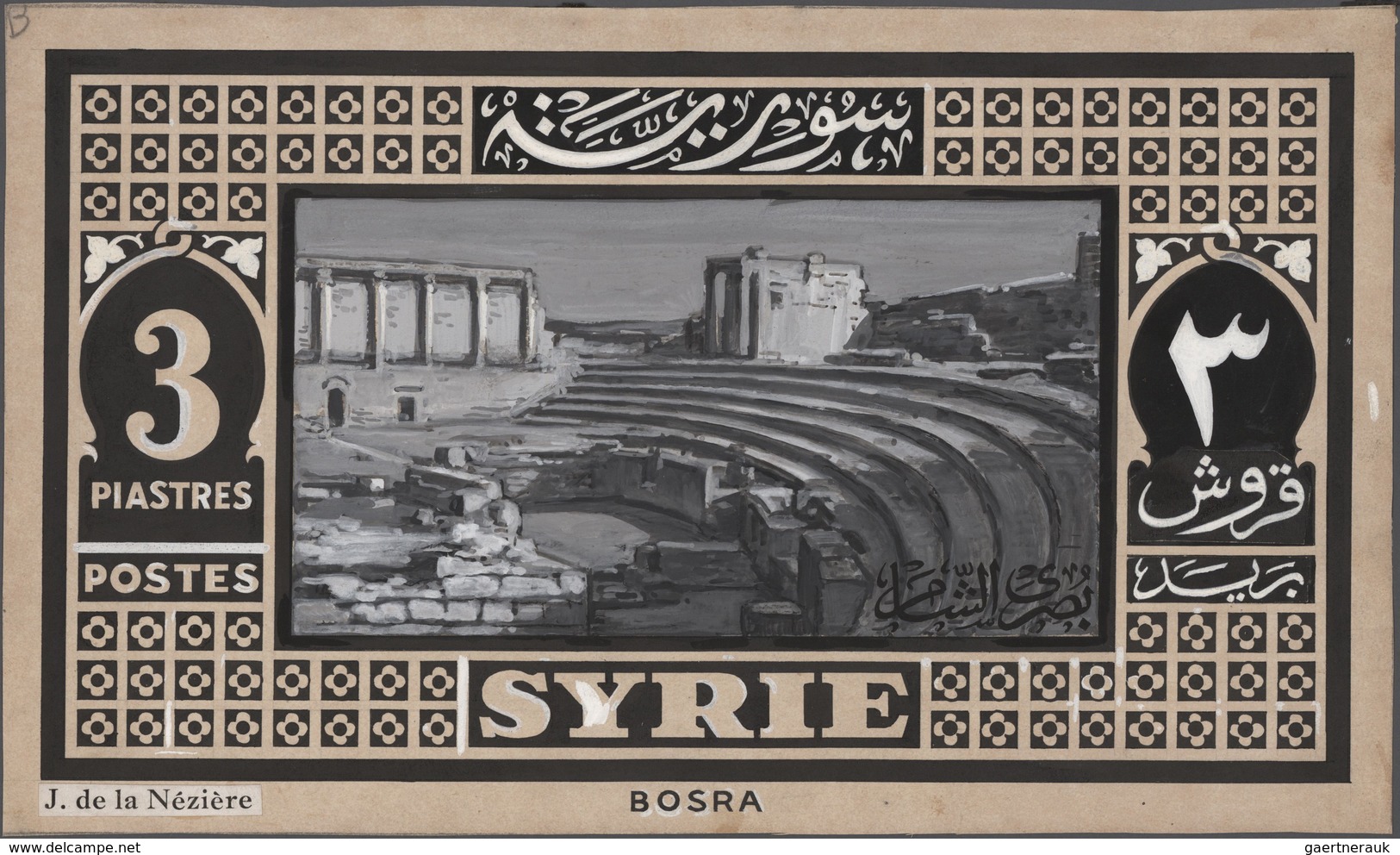 Syrien: 1925/1934, Definitives "Pictorials", designer "Jean de la Neziere", group of 15 large-sized