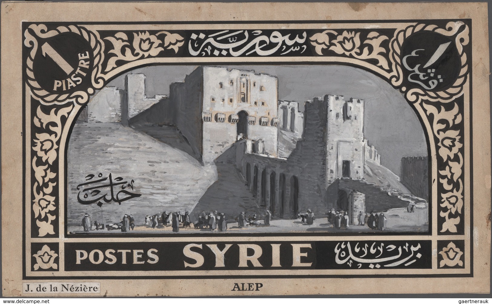Syrien: 1925/1934, Definitives "Pictorials", designer "Jean de la Neziere", group of 15 large-sized