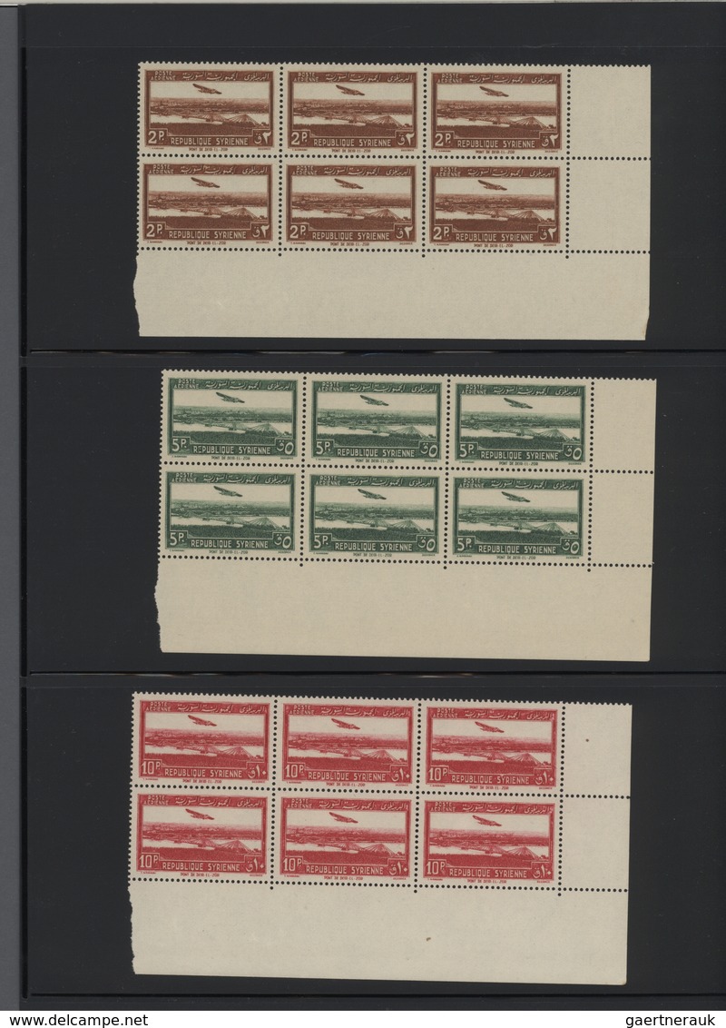 Syrien: 1930-1975, Mint stock in large album with sheets and blocks, including early air mails, over