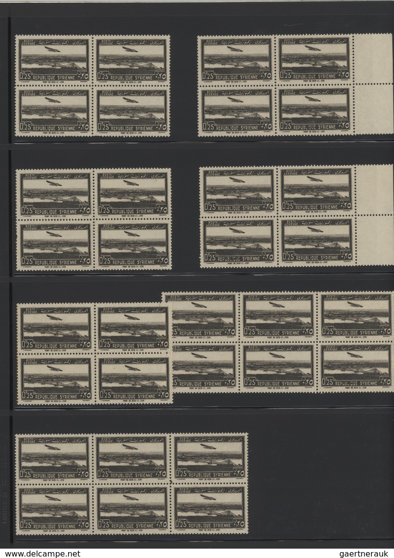 Syrien: 1930-1975, Mint stock in large album with sheets and blocks, including early air mails, over