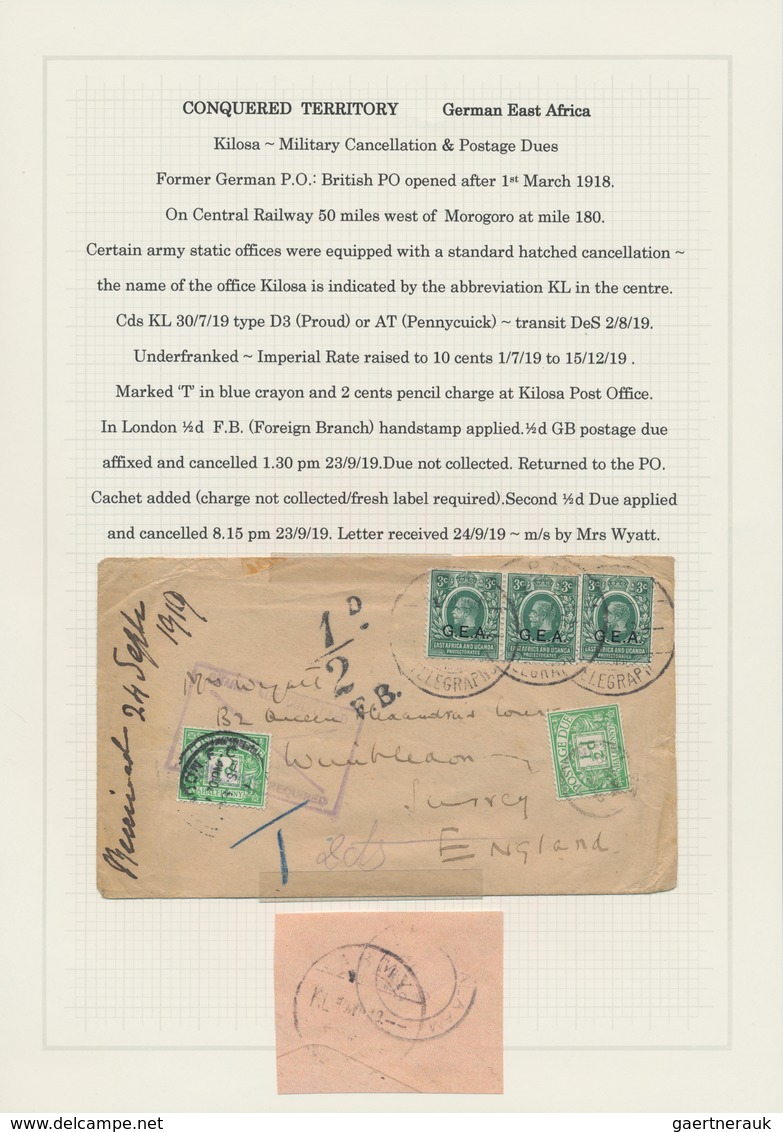 Tanganjika: 1915/1926, Interesting And Valuable Lot With Ca.20 Covers Of A Correspondence From Capta - Tanganyika (...-1932)