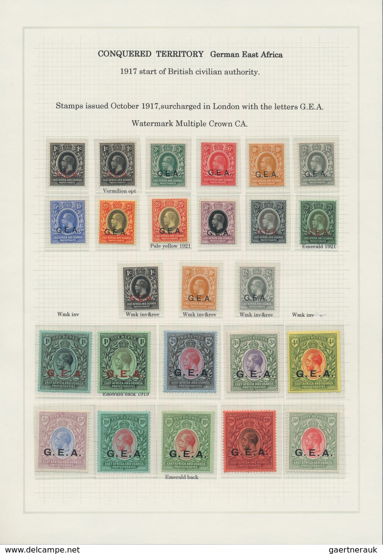 Tanganjika: 1917/1922, G.E.A.-overprints: Comprehensive Collection, Comprising Complete Mint Sets KG - Tanganyika (...-1932)