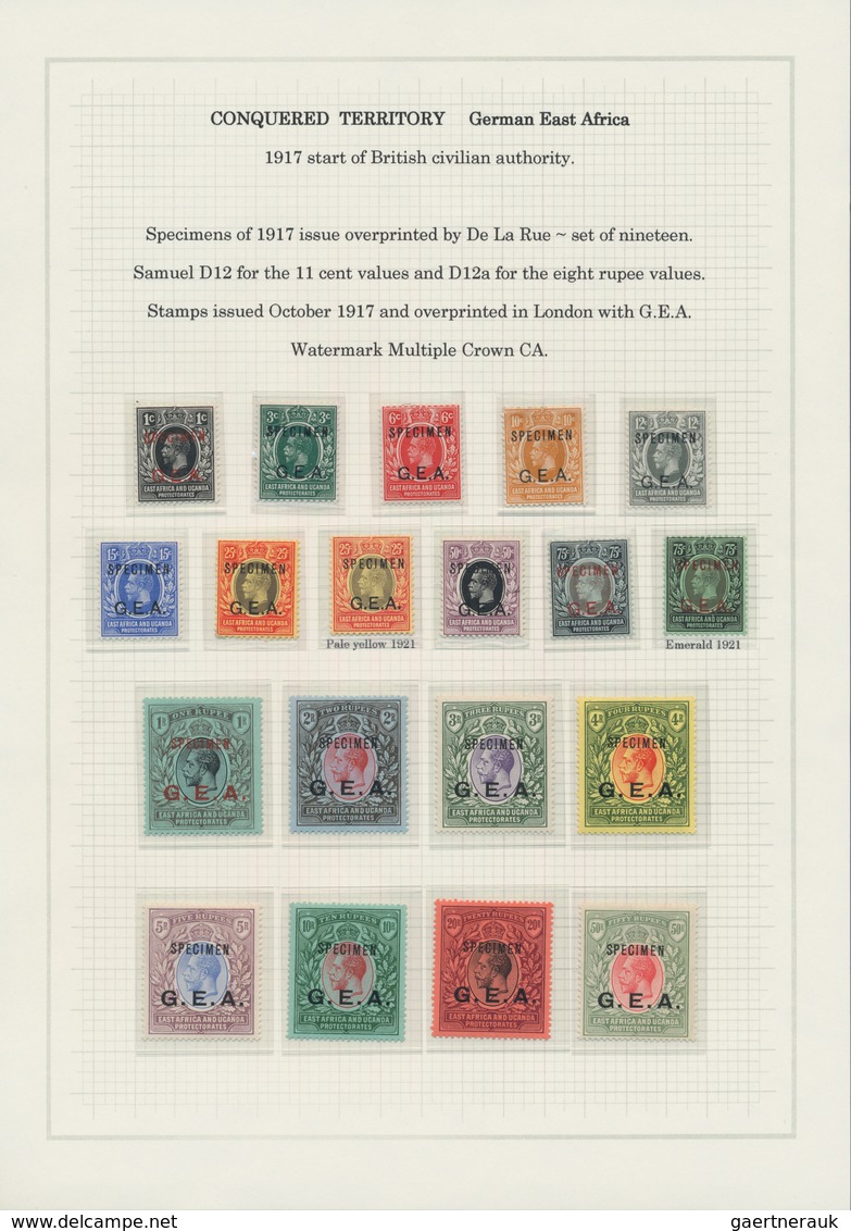Tanganjika: 1917/1922, G.E.A.-overprints: Comprehensive Collection, Comprising Complete Mint Sets KG - Tanganyika (...-1932)