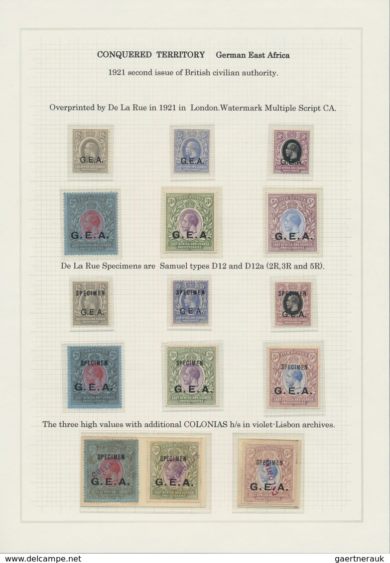 Tanganjika: 1917/1922, G.E.A.-overprints: Comprehensive Collection, Comprising Complete Mint Sets KG - Tanganyika (...-1932)