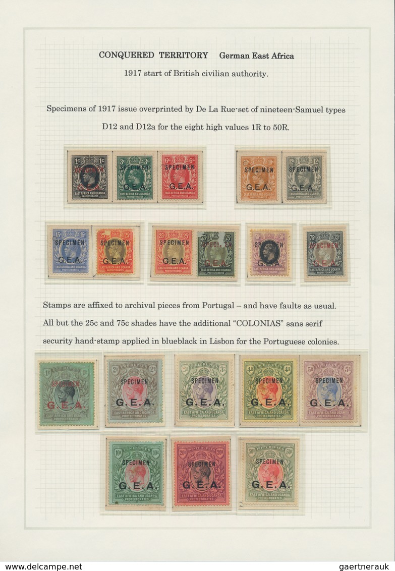 Tanganjika: 1917/1922, G.E.A.-overprints: Comprehensive Collection, Comprising Complete Mint Sets KG - Tanganyika (...-1932)