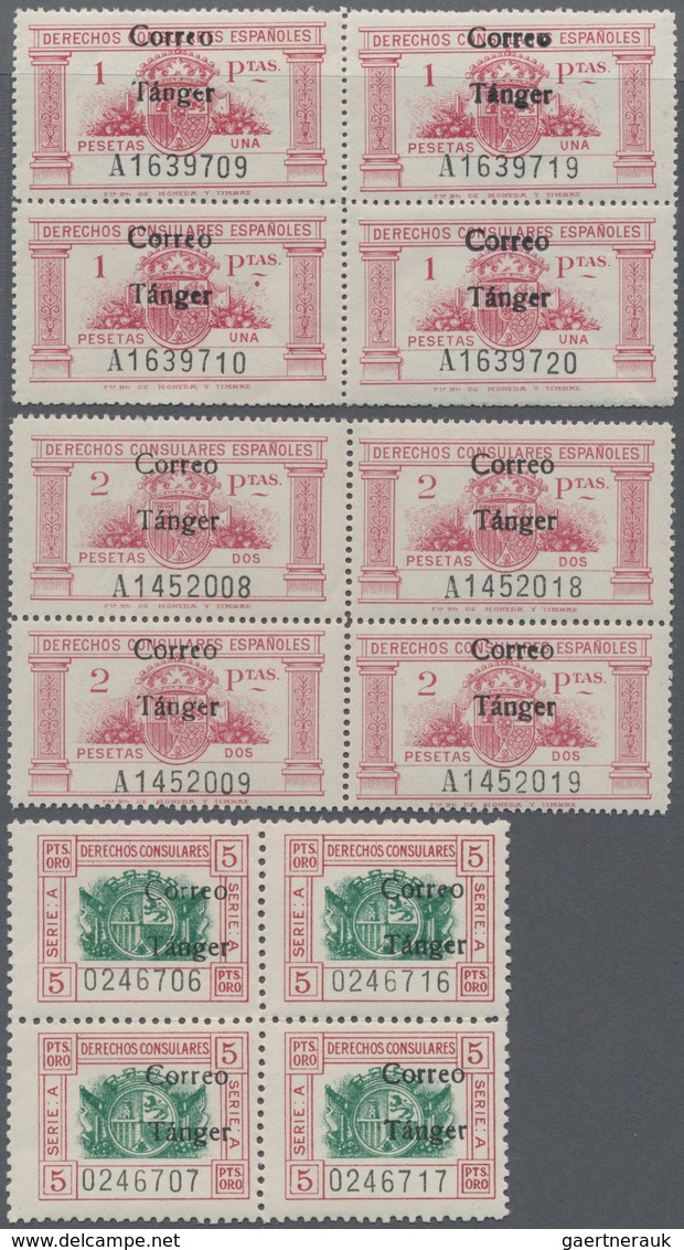 Tanger - Spanische Post: 1939, Three Different Consular Stamps 1pta. Rose, 2pta. Rose And 5pta. Carm - Spanisch-Marokko