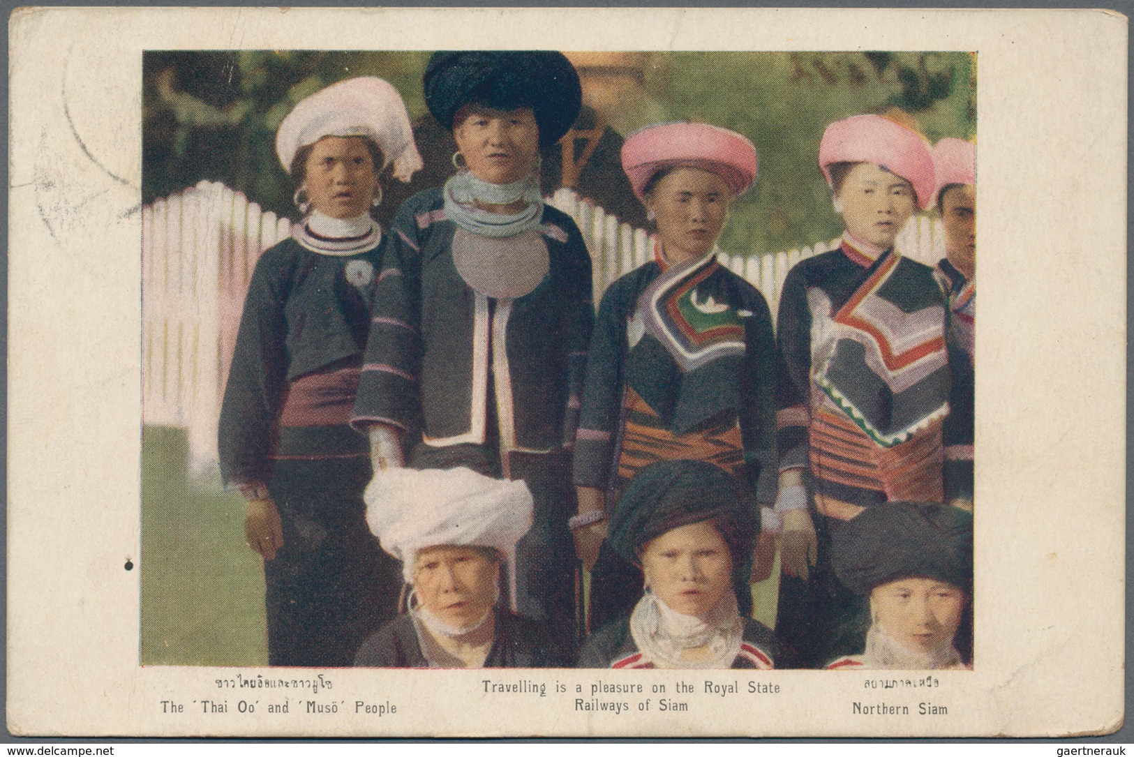 Thailand: 1900-1930 Five Siamese Picture Postcards, With 'Phrah Chadee-Paknam' Ppc Franked By 1a. An - Tailandia