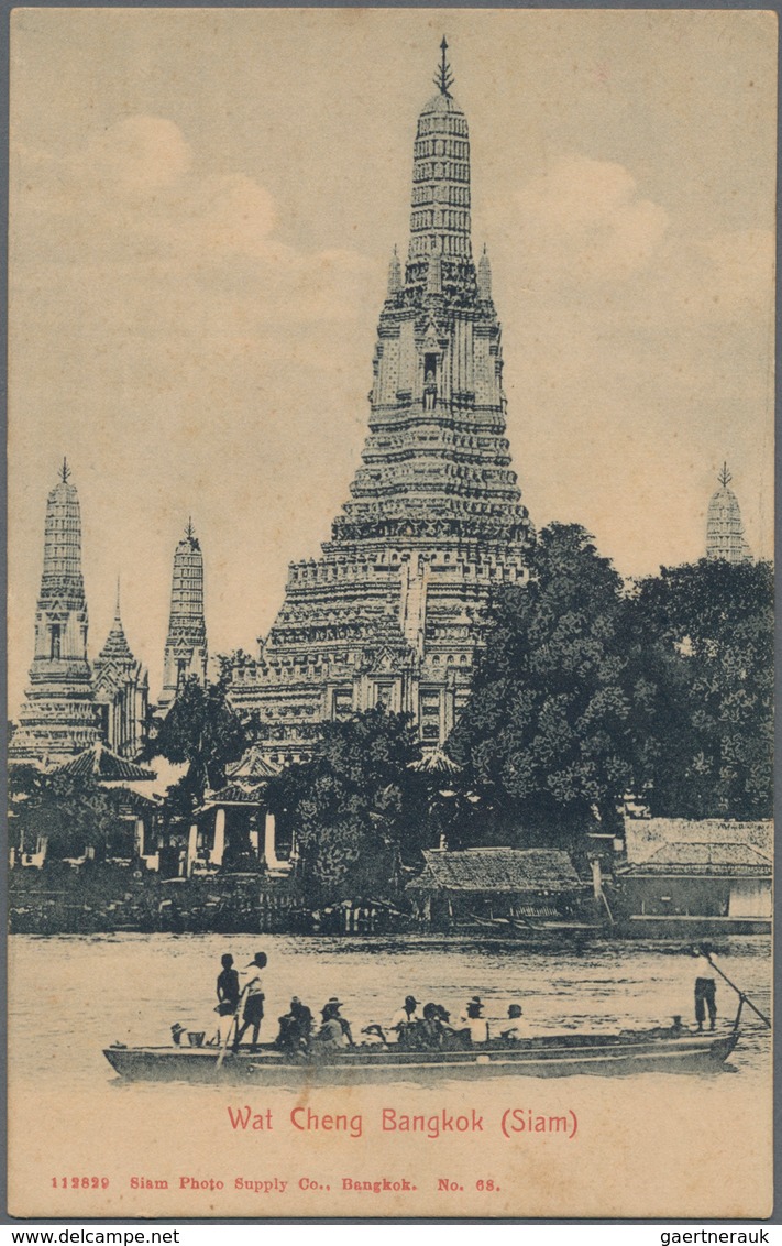 Thailand: 1901/1923, 42 Old Picture Postcards , 25 Of Them Franked With Overseas Destinations And So - Thailand