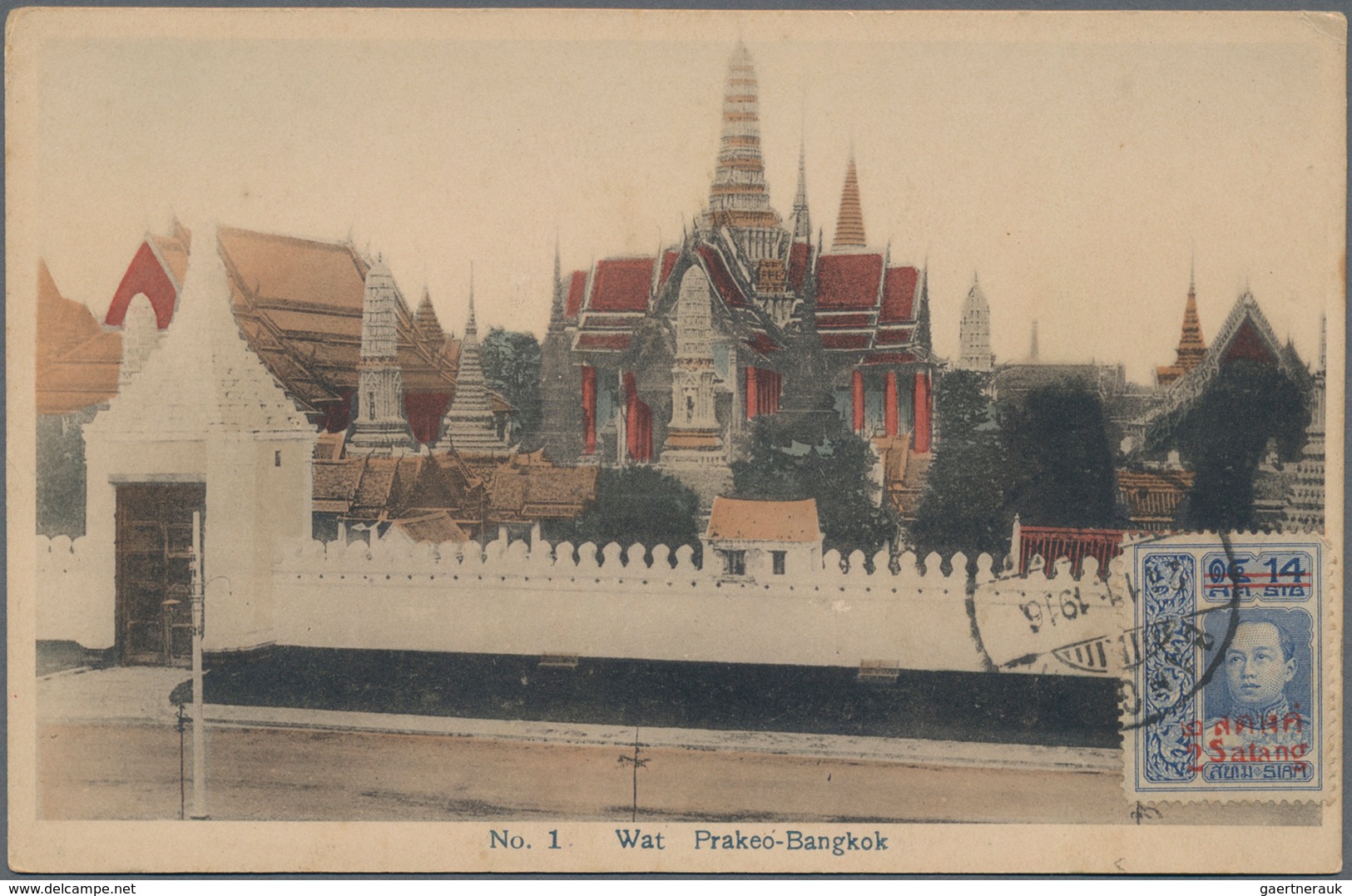 Thailand: 1901/1923, 42 old picture postcards , 25 of them franked with overseas destinations and so