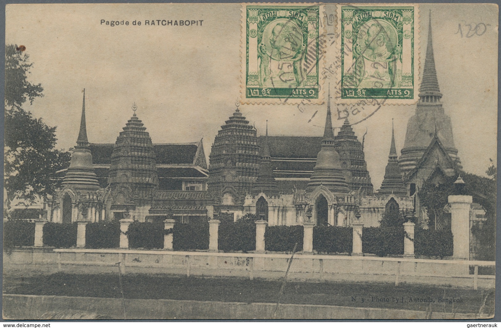 Thailand: 1901/1923, 42 old picture postcards , 25 of them franked with overseas destinations and so