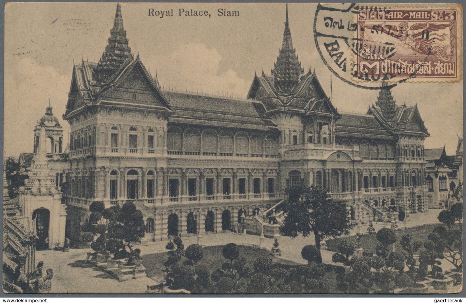 Thailand: 1901/1923, 42 old picture postcards , 25 of them franked with overseas destinations and so