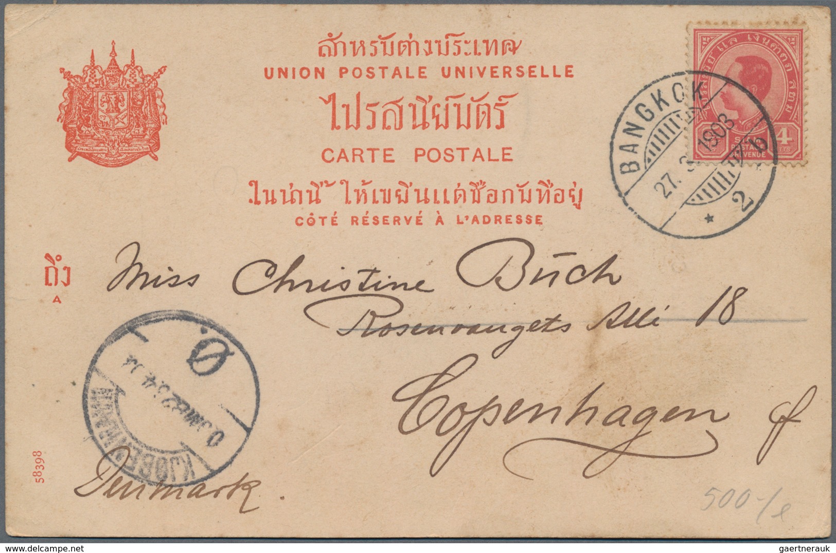 Thailand: 1901/1923, 42 old picture postcards , 25 of them franked with overseas destinations and so