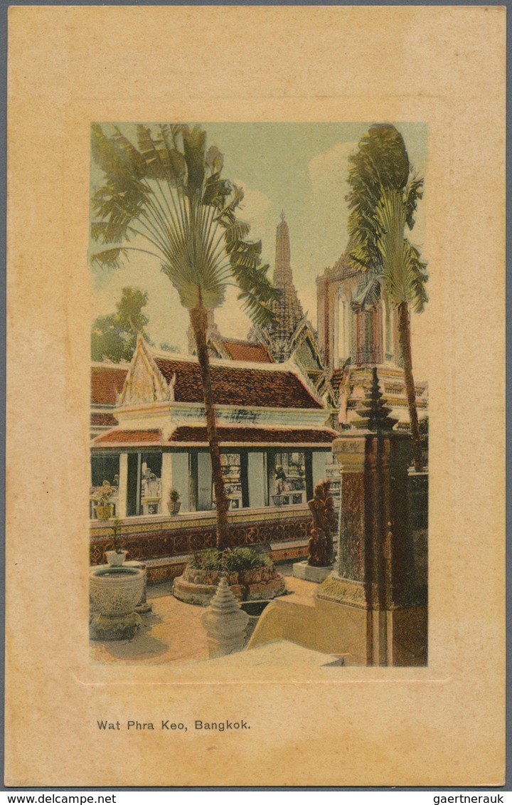 Thailand: 1901/1923, 42 old picture postcards , 25 of them franked with overseas destinations and so