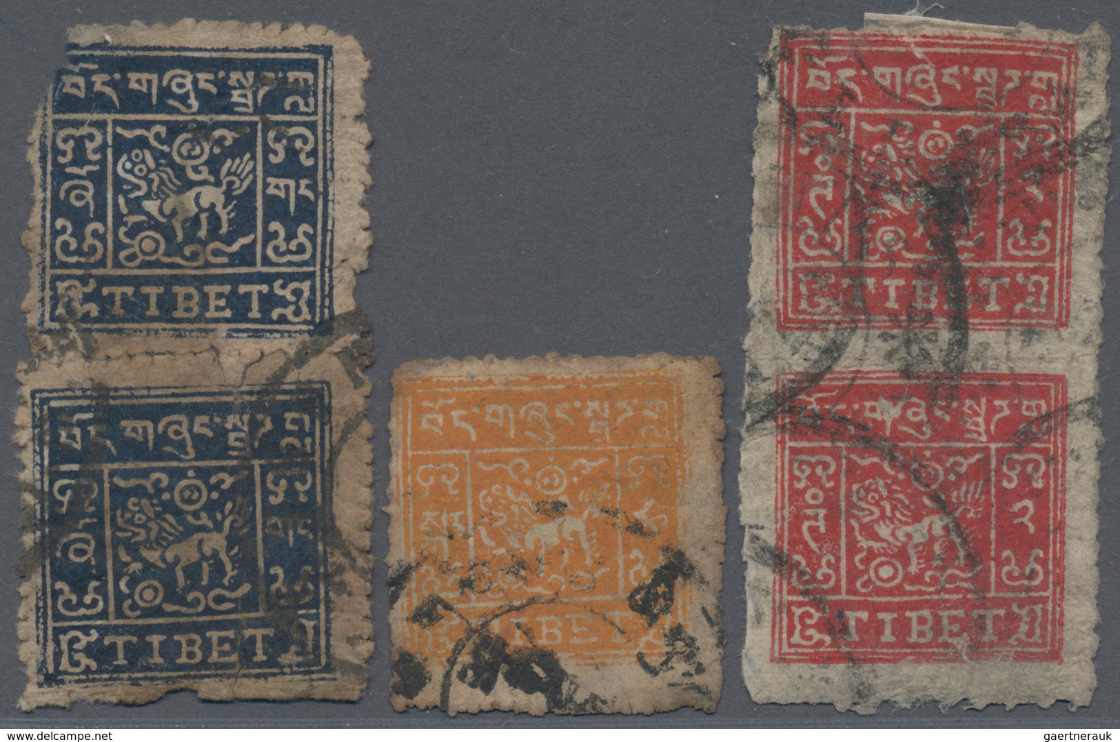 Tibet: 1912/50, Mint And Used Collection On Stockcards Inc. 1st Issue Mint Margin Copy Set Ea. Signe - Otros - Asia