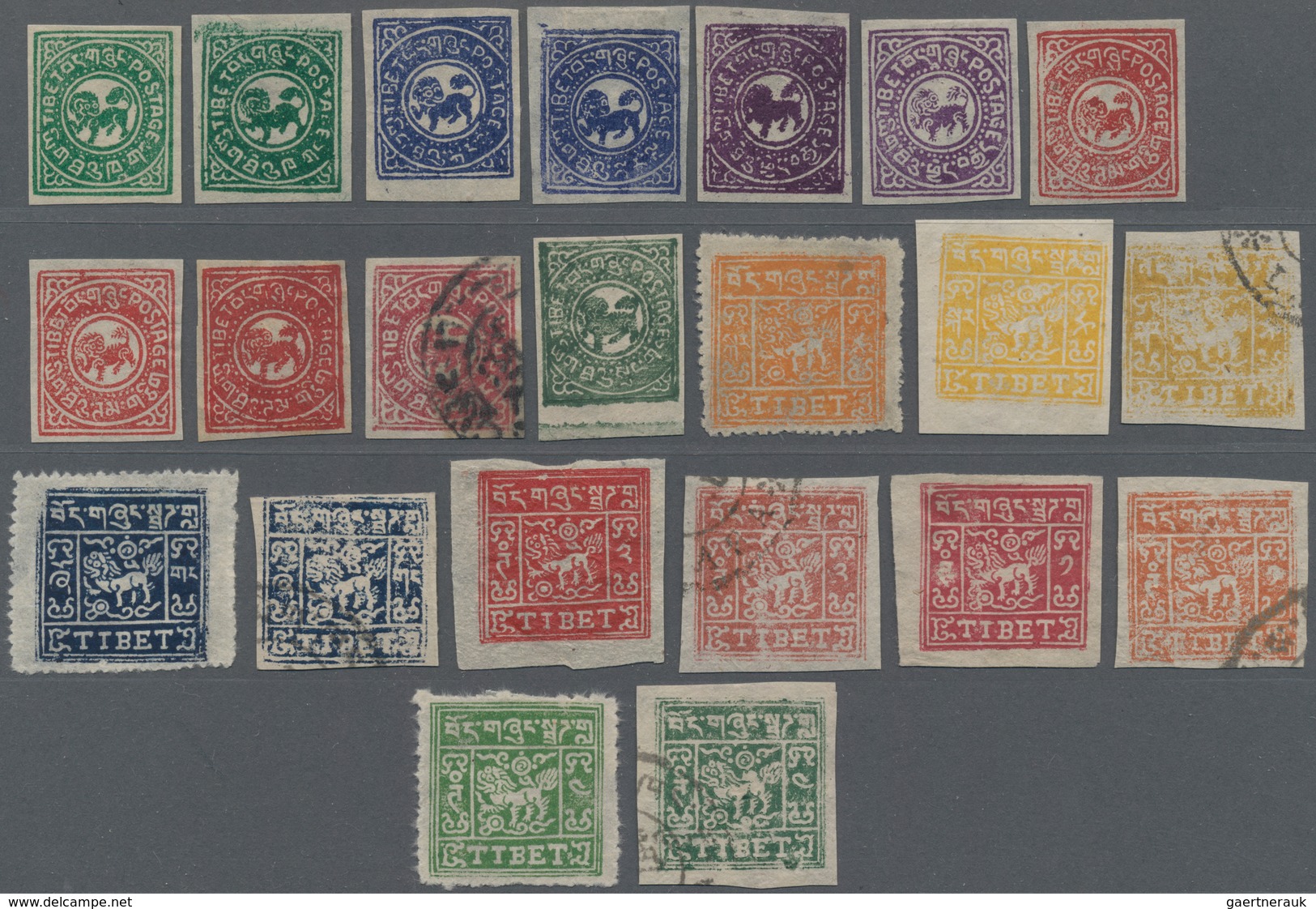 Tibet: 1912/50, Mint And Used On Two Stock Cards Inc. 1 S. Greyish Green And 5 Telegraph Stamps. Als - Otros - Asia