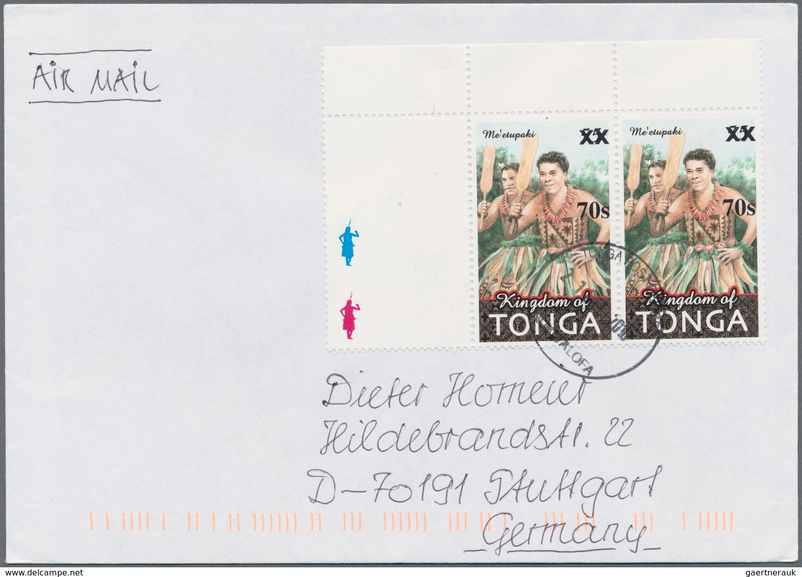 Tonga: 2010, Seven Covers With The Scarce Overprinted Stamps, All Sent To Germany. With Attractive T - Tonga (...-1970)