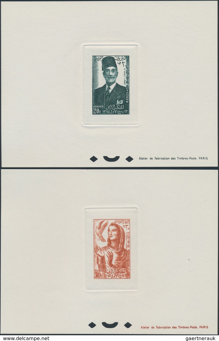 Tunesien: 1890-1975, 132 Epreuve de Luxe including sunk die proofs, two very scarce first issue proo